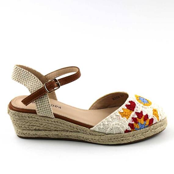 ​Sandale usoare de dama , cu motive florale BB-W268-WHITE - 3- Roveli