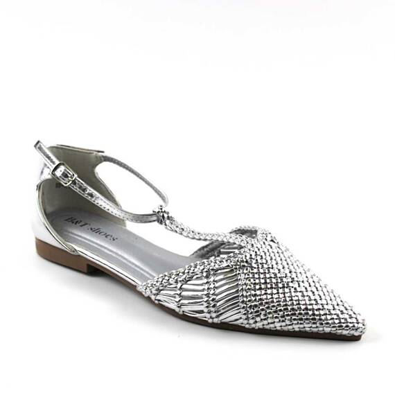 ​Balerini comozi de dama , cu varful ascutit BB-M1531-SILVER, Culoare (12): Argintiu, Marime (12): 37 - - Roveli