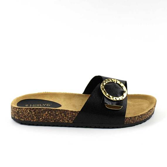 ​Papuci casual de dama , cu catarama aurie FB2009-BLACK, Culoare (12): Negru, Marime (12): 40* - 3- Roveli