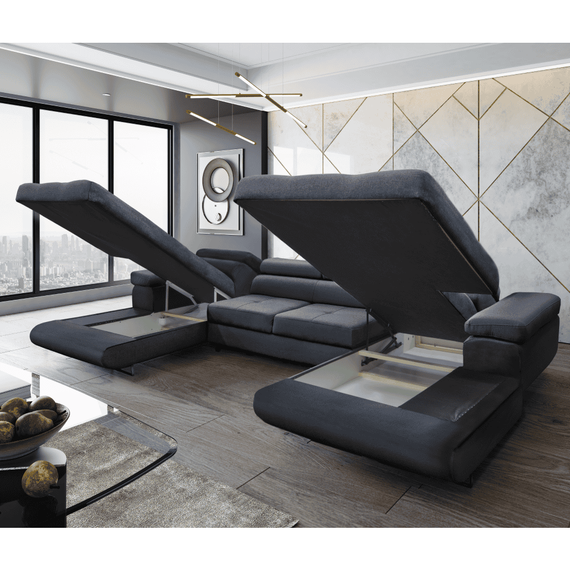 Set universal canapea, culoare gri, AMARETA U - 6- Roveli