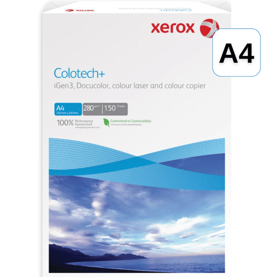 Hartie XEROX Colotech+, A4, 280 g/mp, 150 coli/top - - Roveli