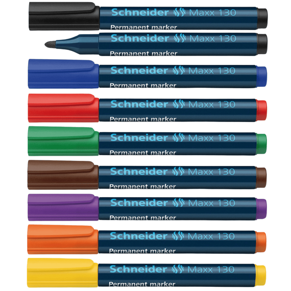 Marker permanent cu varf rotund, SCHNEIDER Maxx 130, Culoare (230): Negru - 2- Roveli