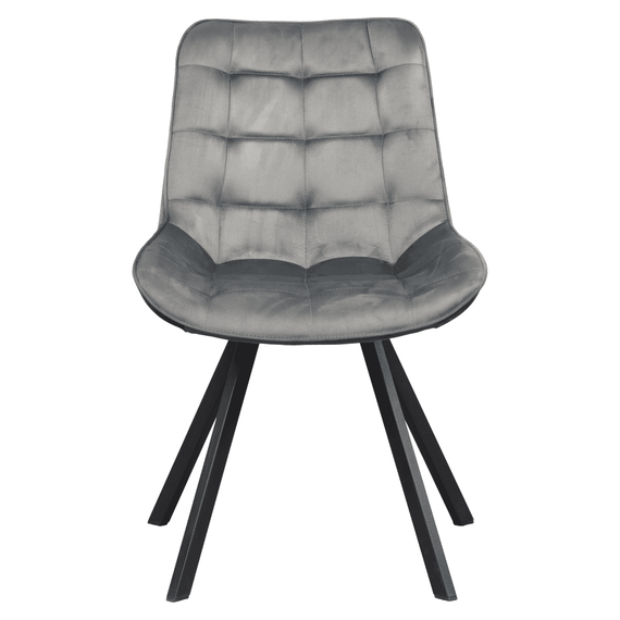 Scaun de sufragerie, tesatura Velvet gri inchis/negru, SAMIRA - 3- Roveli