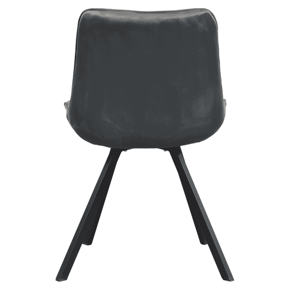 Scaun de sufragerie, tesatura Velvet gri inchis/negru, SAMIRA - 6- Roveli