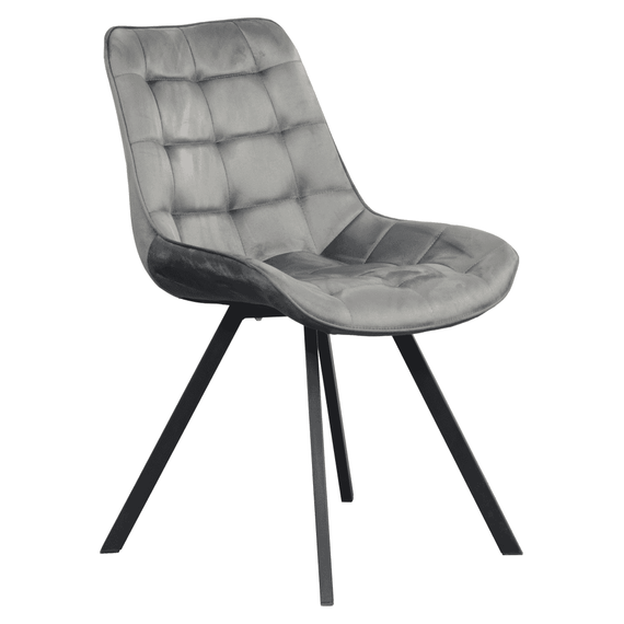 Scaun de sufragerie, tesatura Velvet gri inchis/negru, SAMIRA - - Roveli
