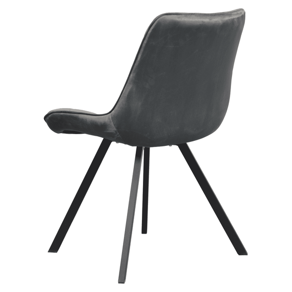 Scaun de sufragerie, tesatura Velvet gri inchis/negru, SAMIRA - 7- Roveli
