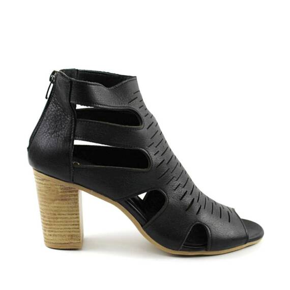 ​Sandale casual de dama , perforate , cu toc inalt D754-NEGRU, Culoare (12): Negru, Marime (12): 39 - 3- Roveli
