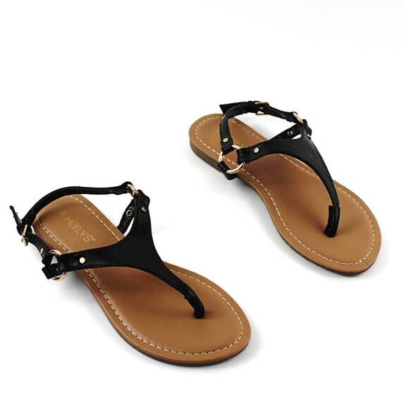 ​Sandale usoare de dama , cu ccesorii aurii  8098-BLACK, Culoare (12): Negru, Marime (12): 40* - 2- Roveli