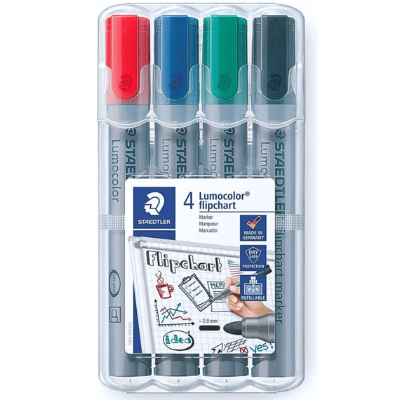 Marker flipchart STAEDTLER, 4 culori/set - - Roveli