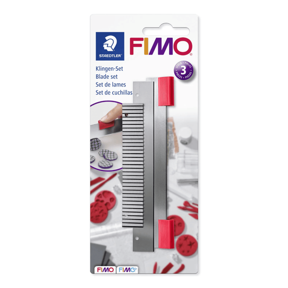 Cutter metalic drept si ondulat 3 lame/set FIMO - - Roveli