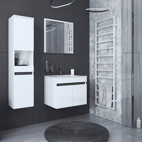 Chiuveta din ceramica, incastrata, alba, 60x46 cm, PRATO TYP 2 - 2- Roveli