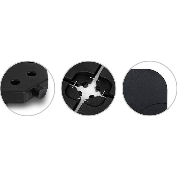 Baza pentru umbrela de gradina DacEnergy©, realizata din HDPE durabil, se umplute cu nisip sau apa,  4 bucati de carlige metalice, 100 x 100 cm - 4- Roveli