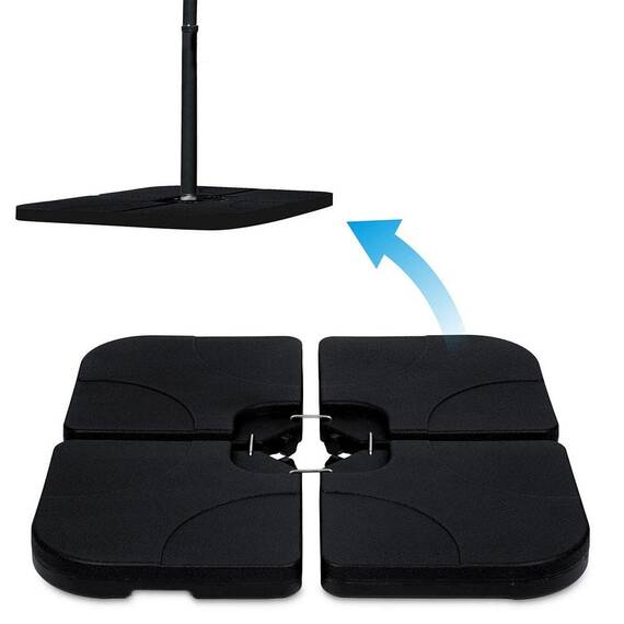 Baza pentru umbrela de gradina DacEnergy©, realizata din HDPE durabil, se umplute cu nisip sau apa,  4 bucati de carlige metalice, 100 x 100 cm - 6- Roveli