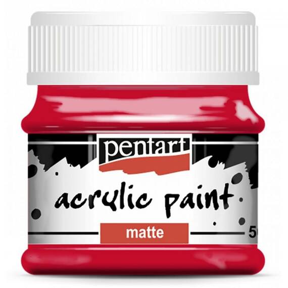 Culoare acrilica mata, 50 ml, PENTART Matte, Culoare (230): Lipstick Red - 2- Roveli