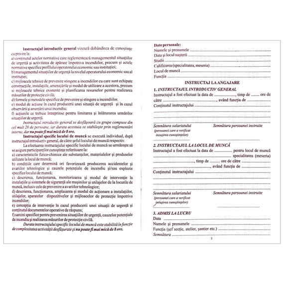 Fisa P. S. I. - carnet, A5 - 2- Roveli