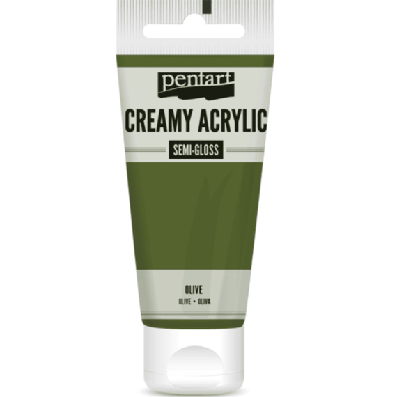 Culoare acrilica creamy semi-gloss, 60 ml, PENTART, Culoare (230): Olive - - Roveli