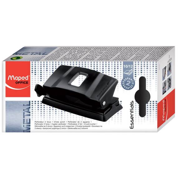 Perforator metalic, MAPED Essentials, 12 coli, Negru - 2- Roveli
