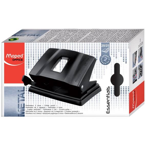 Perforator metalic, MAPED Essentials, 25 coli. Negru - 2- Roveli