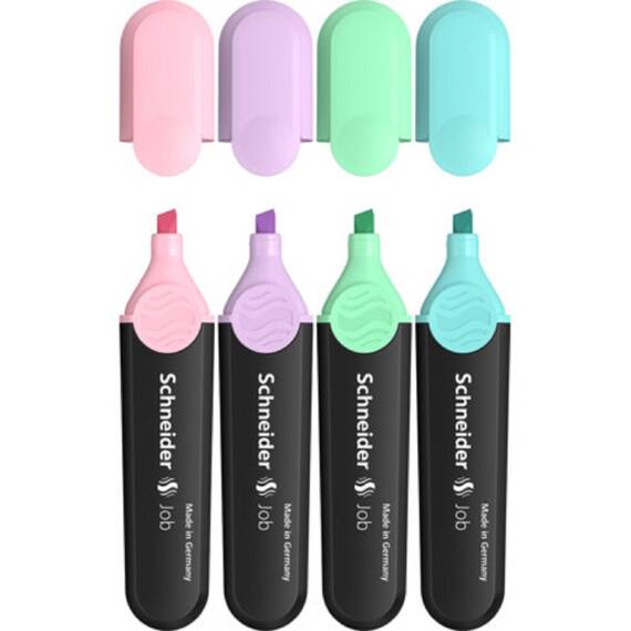 Textmarker SCHNEIDER Job Pastel, 4 buc/set - - Roveli