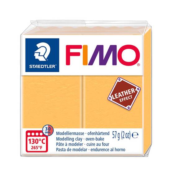 Lut polimeric Fimo LEATHER Effect SAFFRON yellow, 57g, STH-8010-109 - - Roveli