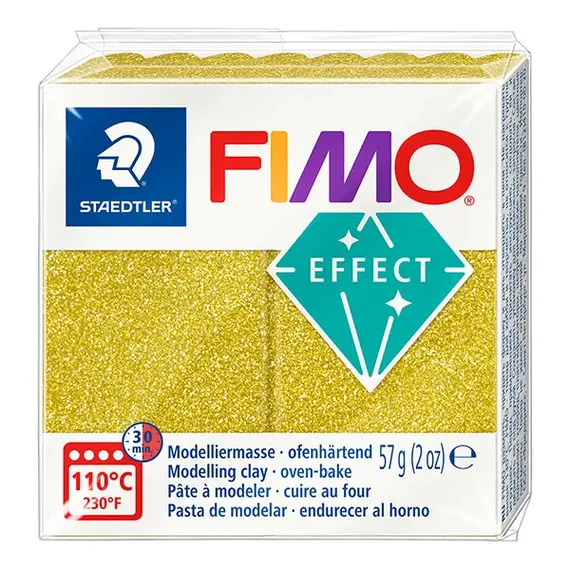 Lut polimeric Fimo Effect pentru modelaj 57g Gold Glitter STH-8010-112 - - Roveli