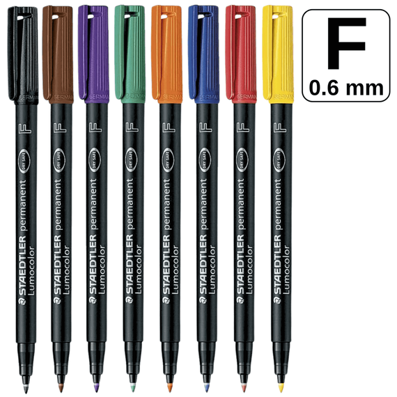 Marker permanent 0.6 mm, STAEDTLER Lumocolor F, Culoare (230): Albastru - - Roveli