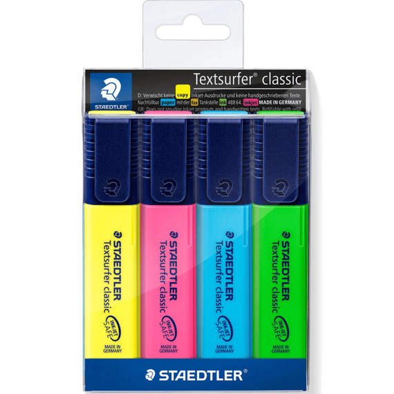 Textmarker STAEDTLER Classic, 4 buc/set - - Roveli