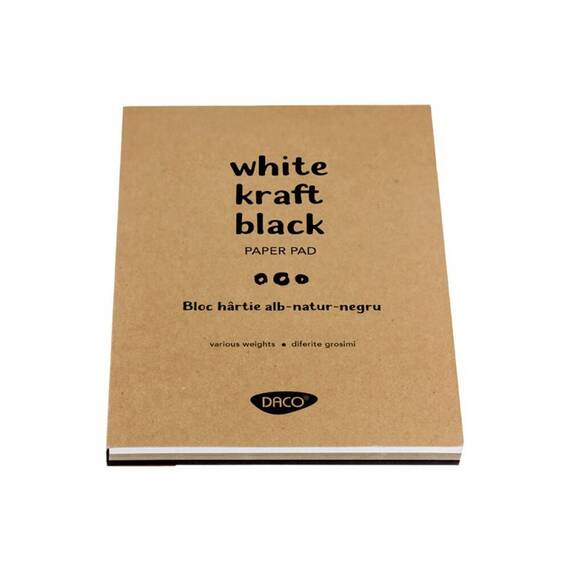 Bloc desen si schite A4, hartie alba-natur-neagra, 110 -240g/mp, 60 file, DACO - - Roveli