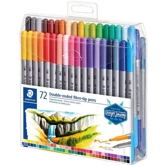 Carioci cu 2 capete STAEDTLER, 72 culori/set - - Roveli