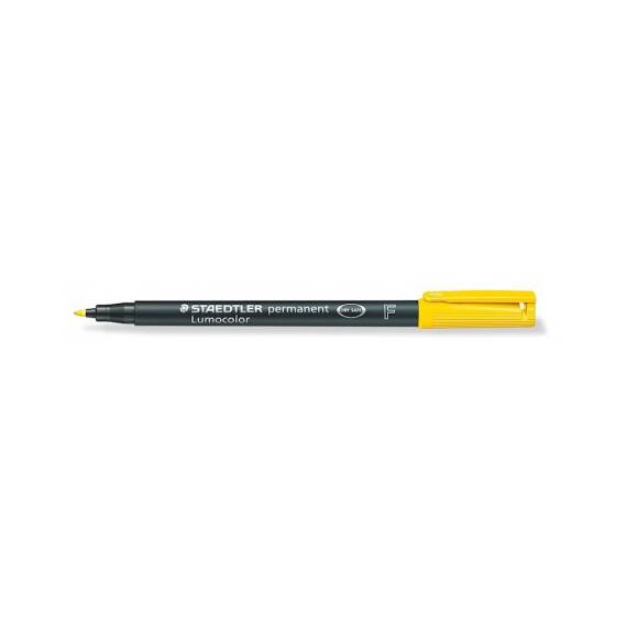 Marker permanent 0.6 mm, STAEDTLER Lumocolor F, Culoare (230): Galben - - Roveli