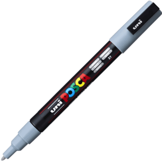 Marker Uni PC-3M Posca 0.9-1.3 mm Gri - - Roveli