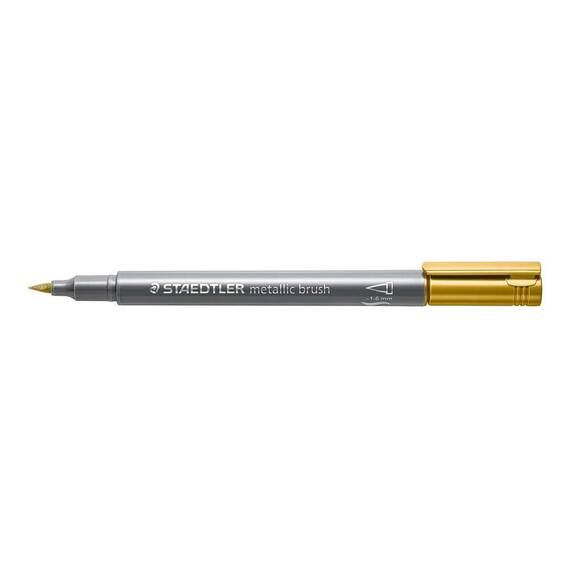 Marker caligrafie, culori metalizate, STAEDTLER, varf tip pensula, 7 culori/set - 3- Roveli