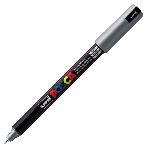 Marker Uni PC-1MR POSCA 0.7 mm varf fin metalic, Argintiu - - Roveli