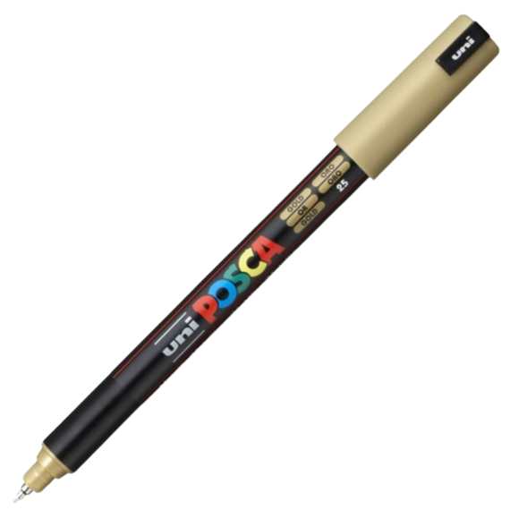 Marker Uni PC-1MR POSCA 0.7 mm varf fin metalic, Auriu - - Roveli