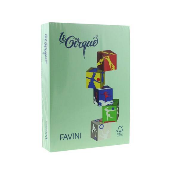 Hartie colorata Verde deschis A4, FAVINI, 80 g/mp, 500 coli/top, cod culoare 107 - - Roveli