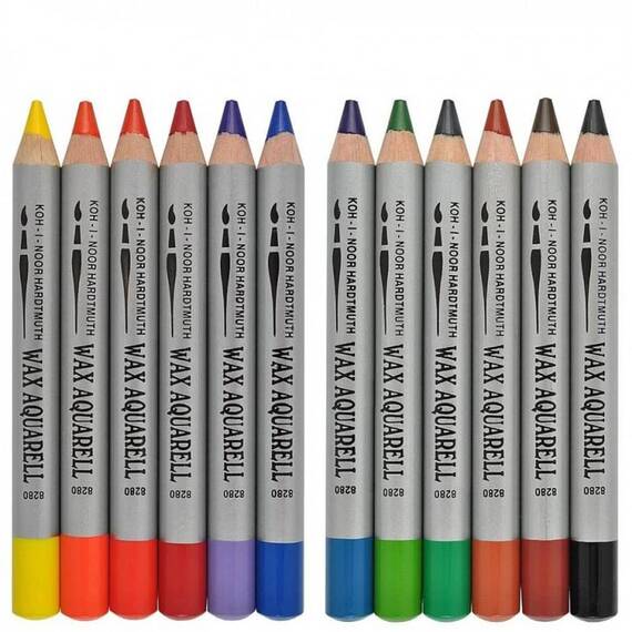 Creion Wax Aquarell KOH-I-NOOR, Culoare (230): Alb - 2- Roveli