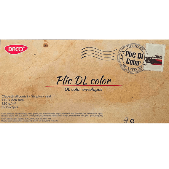 Plic DL color Auriu, siliconic, DACO, 25 buc/set - 2- Roveli