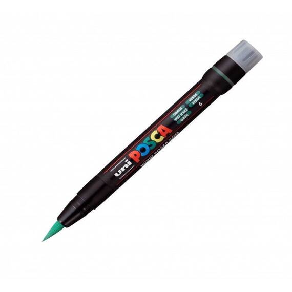 Marker pensula Uni Posca Brush PCF-350 K verde M428 - - Roveli