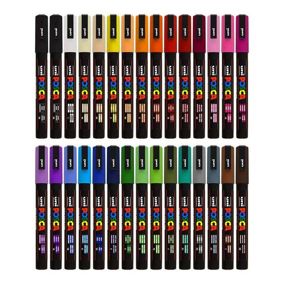 Marker Uni PC-3M Posca 0.9-1.3 mm Rosu - 2- Roveli