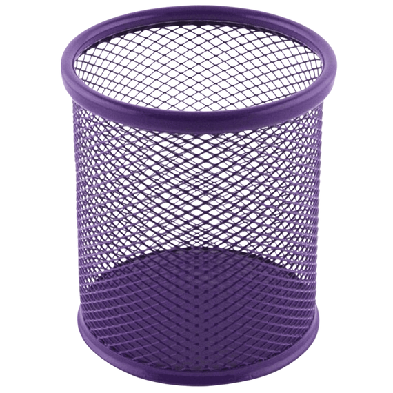 Suport instrumente de scris metalic, forma cilindrica, Mesh, colorat, ECADA, Culoare (230): Mov - 2- Roveli