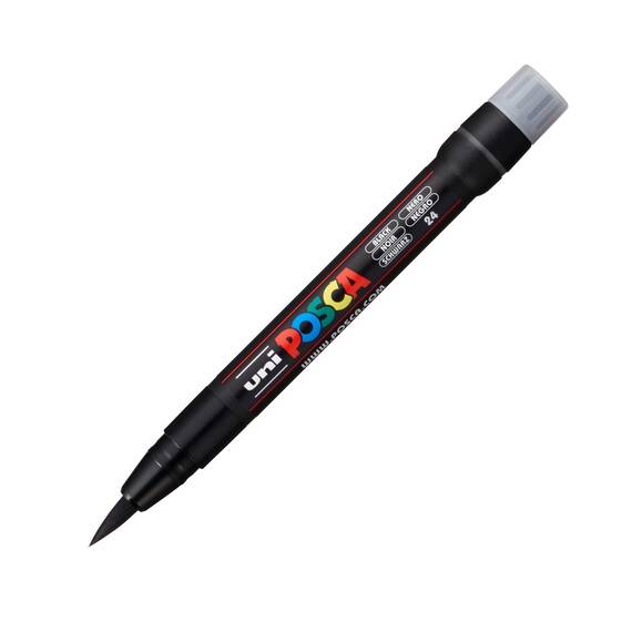 Marker pensula Uni Posca Brush PCF-350 K negru M425 - - Roveli