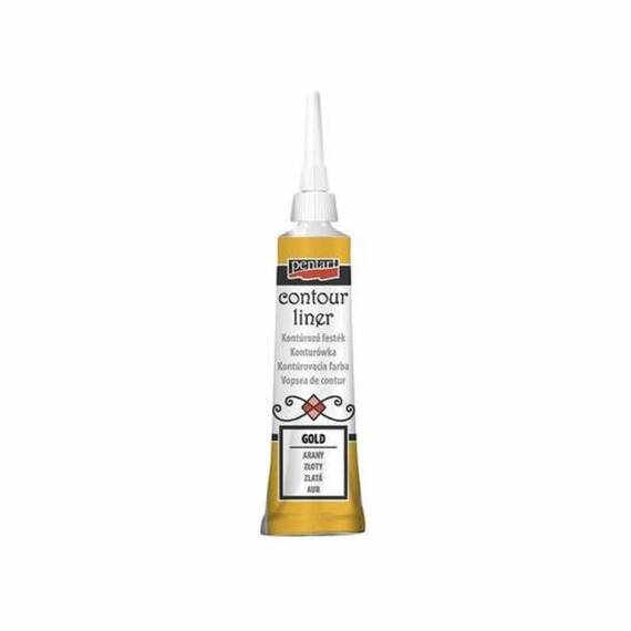 Contur liner 3D acrilic auriu 20 ml Pentart P2461 - - Roveli