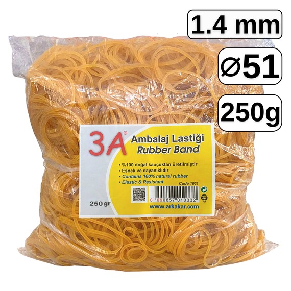 Elastice pentru bani, D 51 mm x 1,4 mm, 250g, 3A ARK - - Roveli