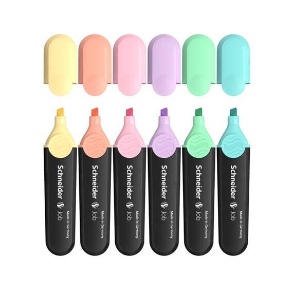 Textmarker SCHNEIDER Job Pastel, 6 buc/set - - Roveli