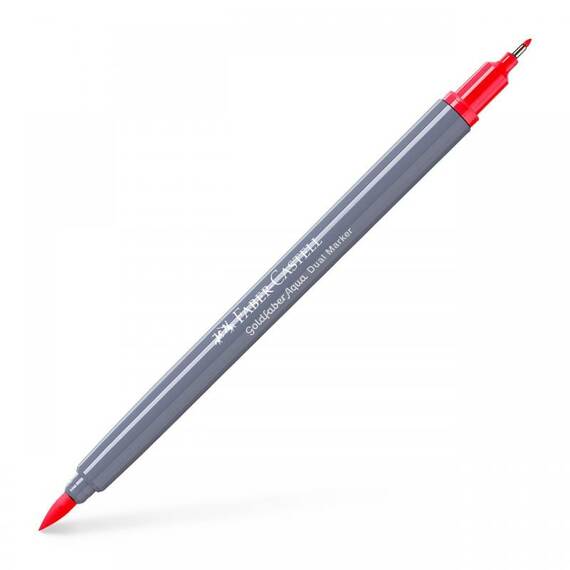 Marker Solubil cu 2 Capete, FABER-CASTELL Goldfaber Aqua, Culoare (230): Rosu aprins - - Roveli