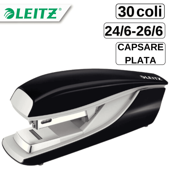 Capsator 30 coli, capsare plata, LEITZ NeXXt 5505, Culoare (230): Negru - - Roveli