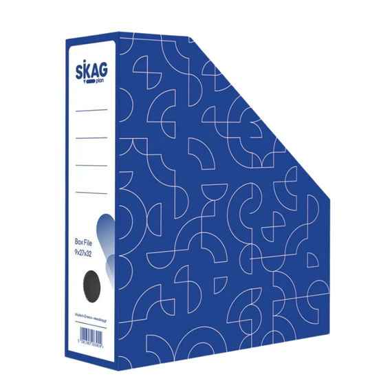 Suport vertical din carton pentru cataloage SKAG, Culoare (230): Albastru - - Roveli