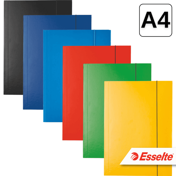 Mapa A4 din carton, cu elastic, ESSELTE, Culoare (230): Galben - - Roveli