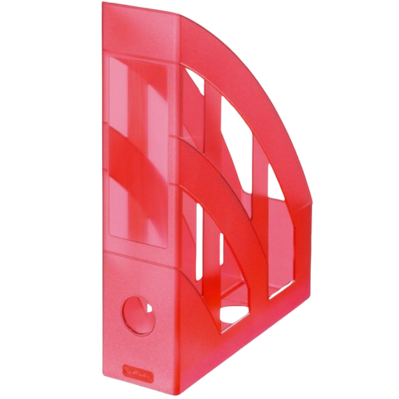 Suport vertical A4 din plastic, HERLITZ, Culoare (230): Rosu translucid - - Roveli