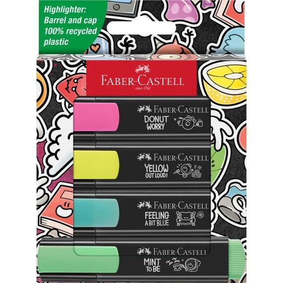 Textmarker FABER-CASTELL Grafitti, 4 buc/set - - Roveli